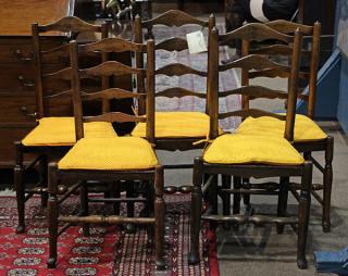 Appraisal: lot of English ladder back side chairs mid th century