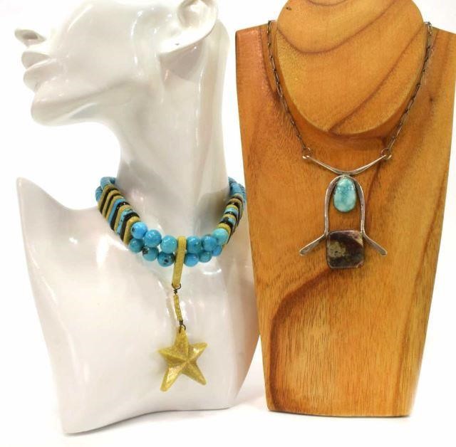 Appraisal: lot of Southwest style necklaces including multi stone necklace turquoise