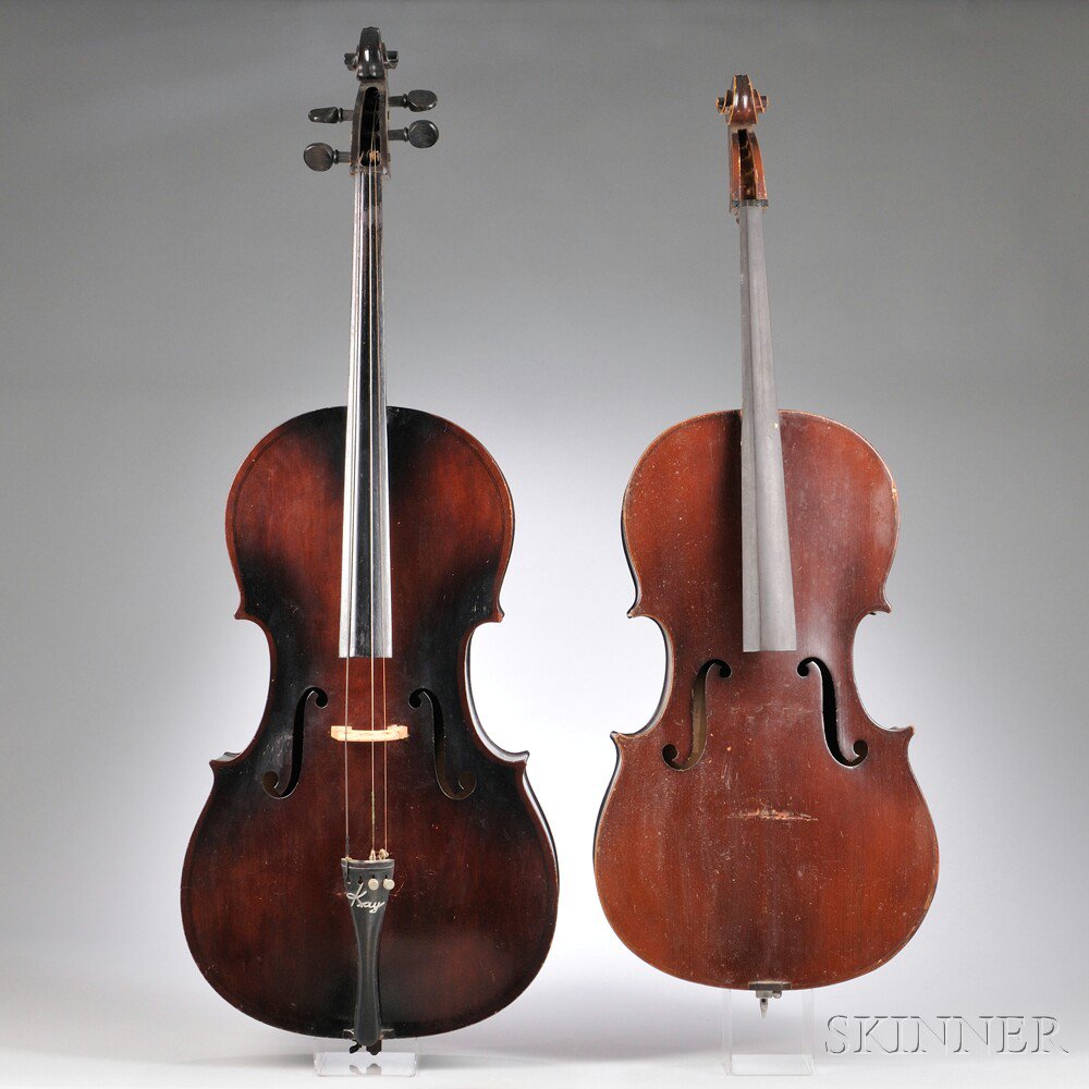 Appraisal: Four Cellos one labeled COPY OF STRADIVARIUS one marked KAY