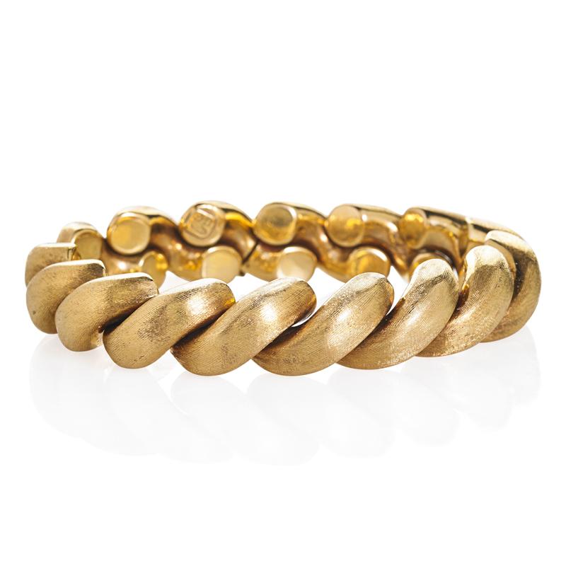 Appraisal: K YELLOW GOLD SAN MARCO LINK BRACELET Substantial textured link