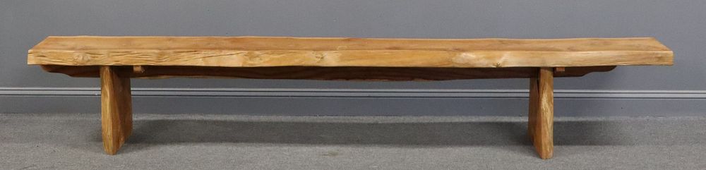 Appraisal: Vintage Nakashima Style Wood Bench From a Bronx NY estate