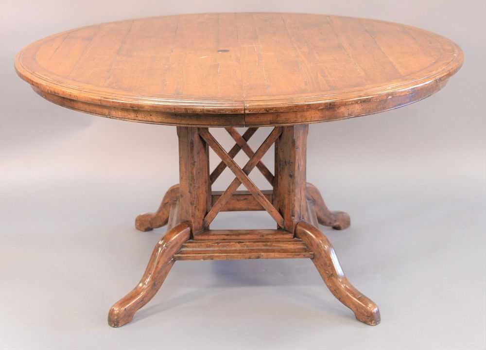 Appraisal: Lot of furniture to include round rustic table with two