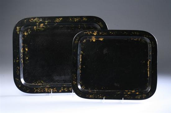 Appraisal: TWO VICTORIAN PAPIER-M CH TRAYS BY JENNENS BETTRIDGE Circa reverse