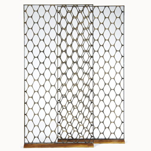 Appraisal: ARCHITECTURAL Pair of room dividers of sculpted bronze in a