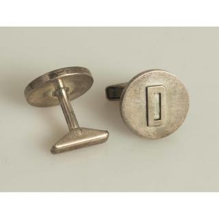 Appraisal: Sterling Silver Cuff Links Pair of sterling silver discoid cufflink