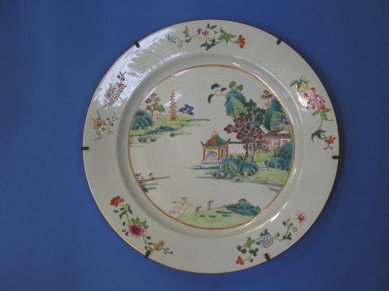 Appraisal: A CHINESE EXPORT FAMILLE ROSE CHARGER enamelled in polychrome and