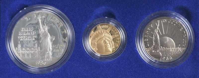 Appraisal: US Liberty Coin Proof Set Description Silver Dollar half dollar