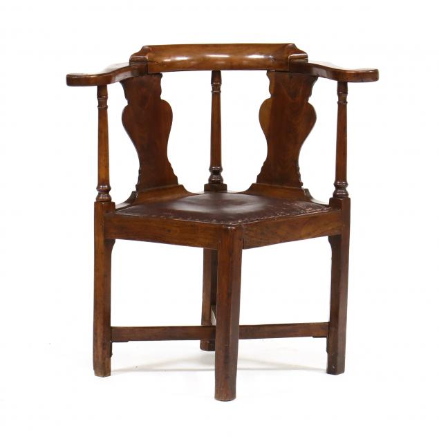 Appraisal: AMERICAN CHIPPENDALE CHERRY CORNER CHAIR Late th century white pine