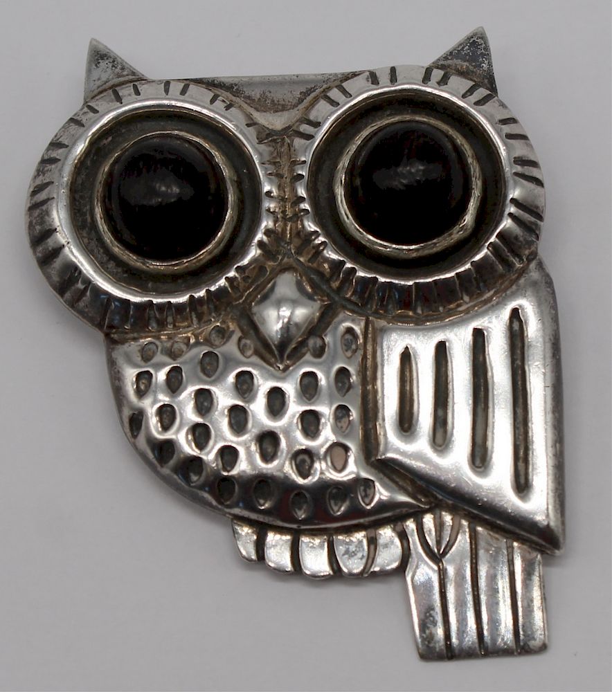 Appraisal: JEWELRY William Spratling Sterling Owl Brooch William Spratling sterling owl