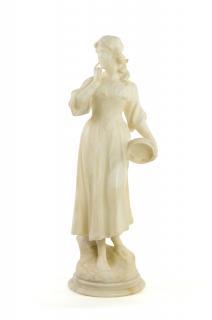 Appraisal: A CONTINENTAL CARVED ALABASTER FIGURE Late th early th century