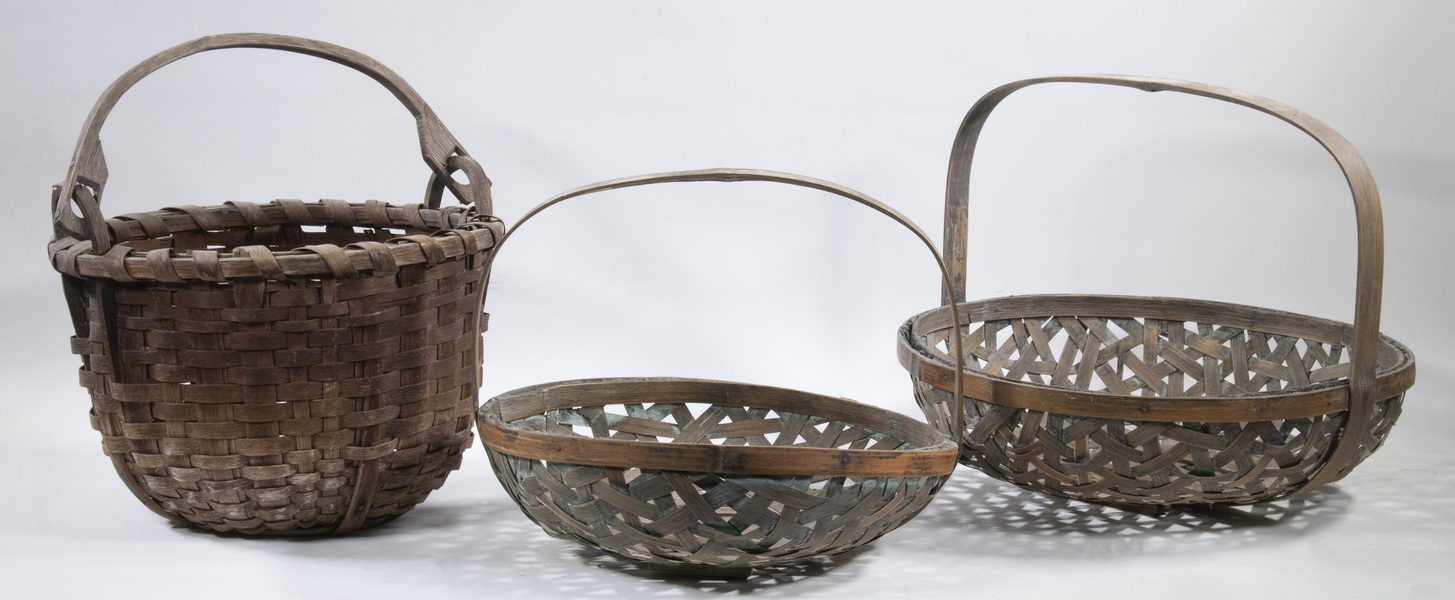 Appraisal: SPLINT BASKETS Group of Late th - Early th c