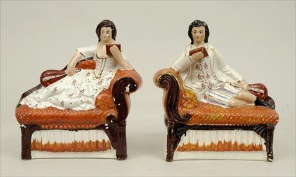 Appraisal: Pair of Staffordshire Pottery Figures x in