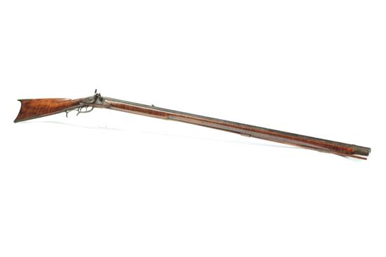 Appraisal: PERCUSSION RIFLE American mid th century Curly maple full stock