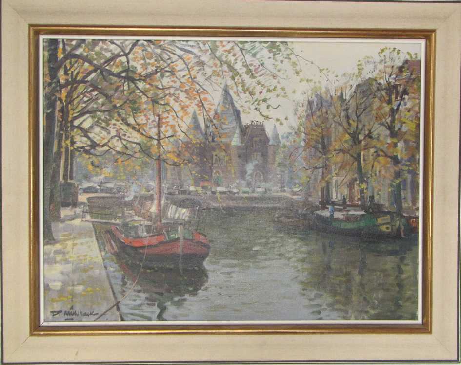 Appraisal: DANIEL MUEHLHAUS OIL ON CANVAS Netherlands - Amsterdam Waag in