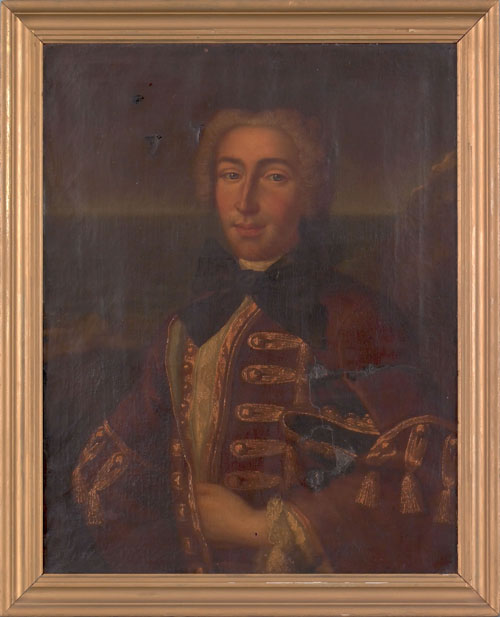 Appraisal: American oil on canvas portrait of an officer ca bearing