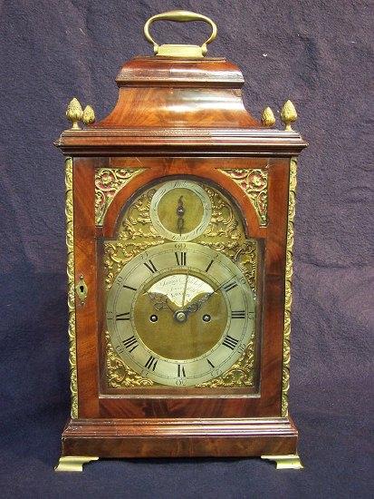 Appraisal: A George III mahogany bracket clock the bell top with