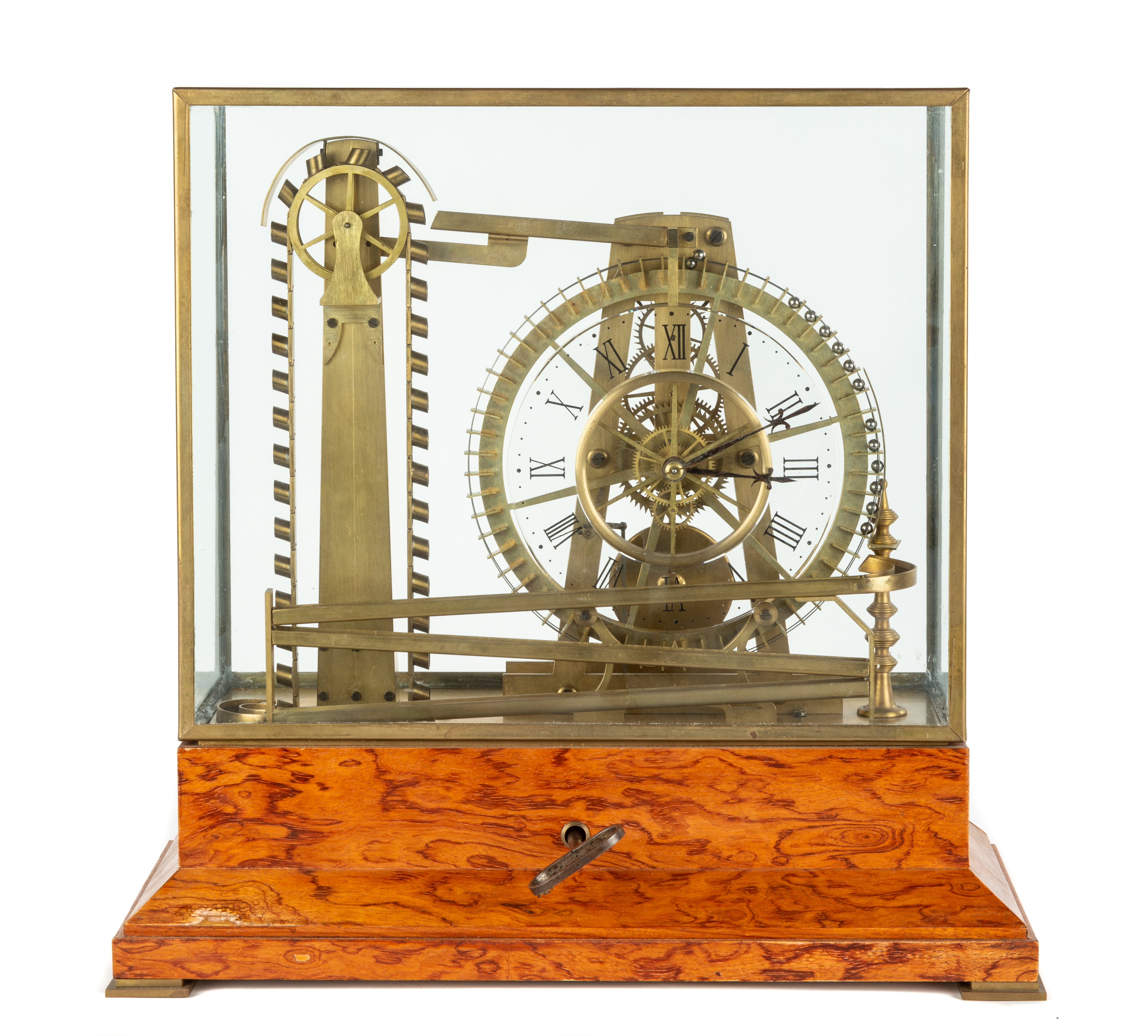 Appraisal: FRENCH ROLLING BALL CLOCK th century Gravity driven balls in