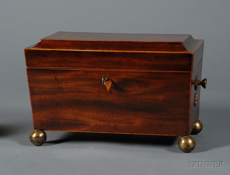 Appraisal: Georgian Mahogany Tea Caddy early th century of sarcophagus form