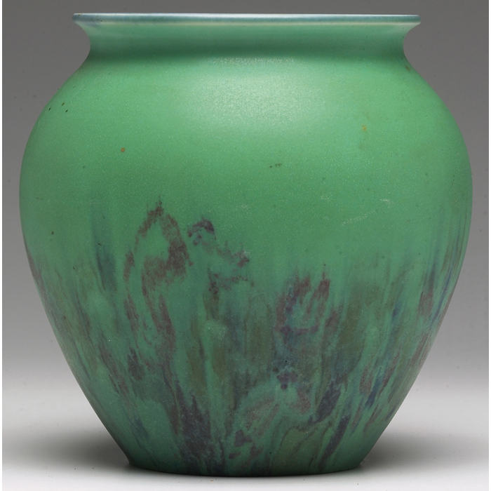 Appraisal: Rookwood vase green matt glaze with a painted colorful design