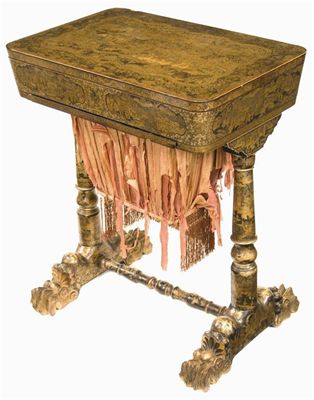 Appraisal: A Chinese export gilt lacquer work table all over decorated