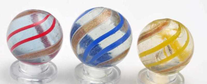 Appraisal: Lot of Banded Lutz Marbles Description Nice lot of clear