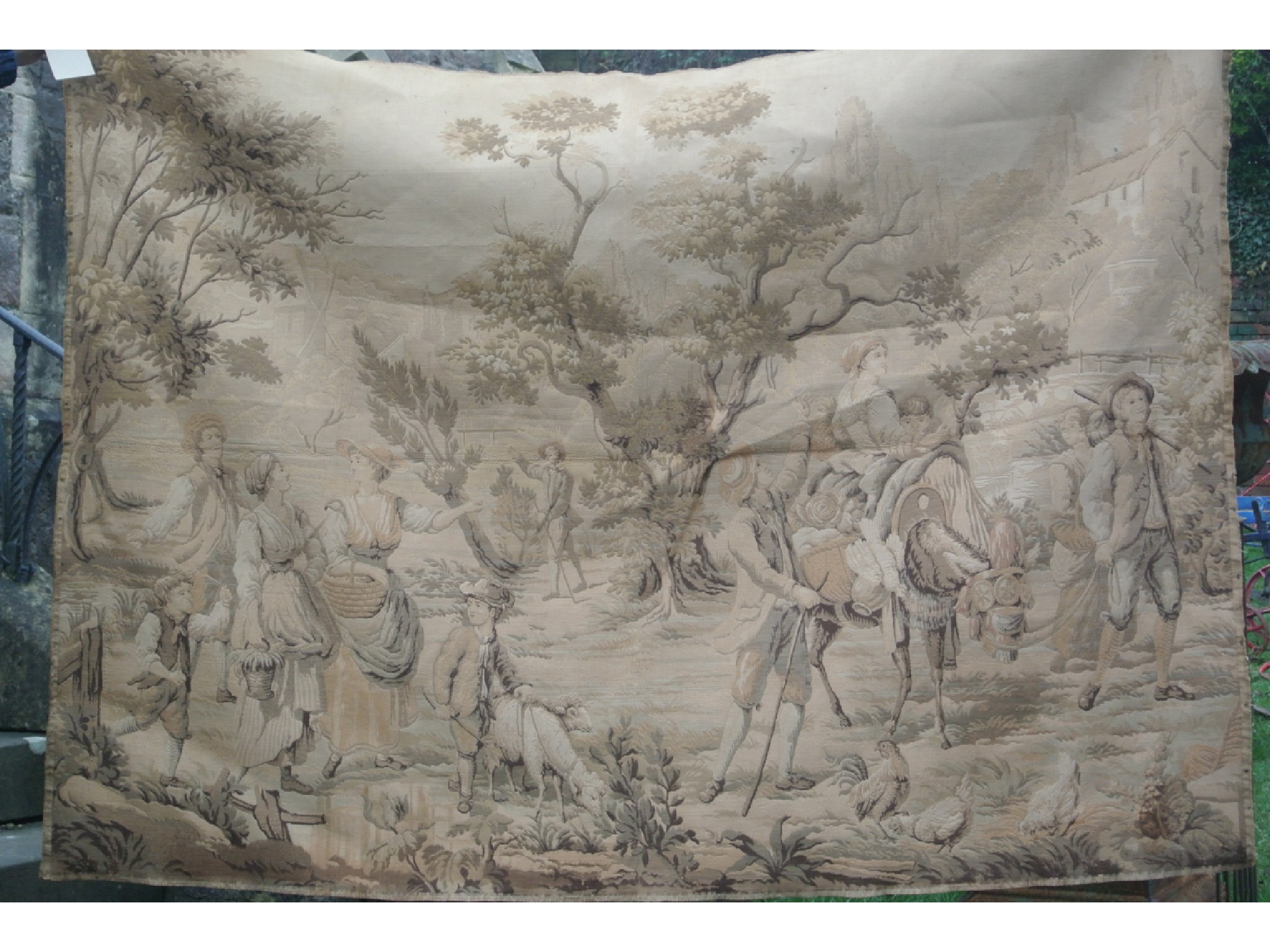 Appraisal: A late th century continental machine tapestry panel landscape with