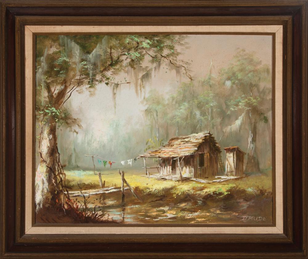 Appraisal: Eugene Daymude American Louisiana - Bayou Cabin oil on canvas