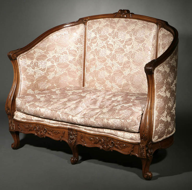 Appraisal: A Louis XV style walnut canape settee sofa A Louis