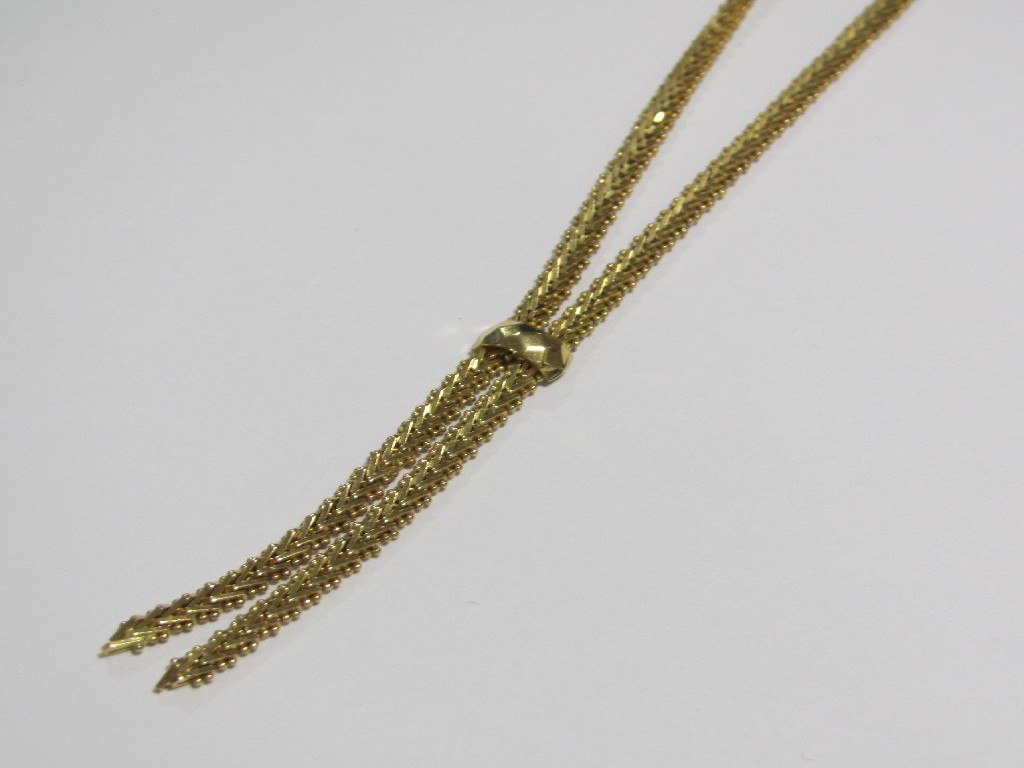 Appraisal: An Eighteen carat fancy weave link necklace with half ring