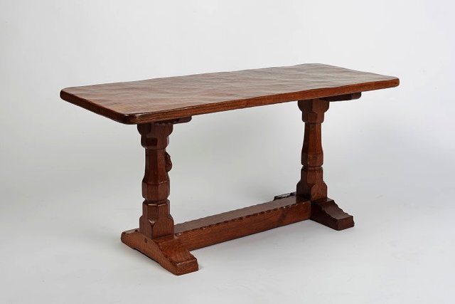 Appraisal: Robert Thompson of Kilburn British - Mouseman oak coffee tableearly