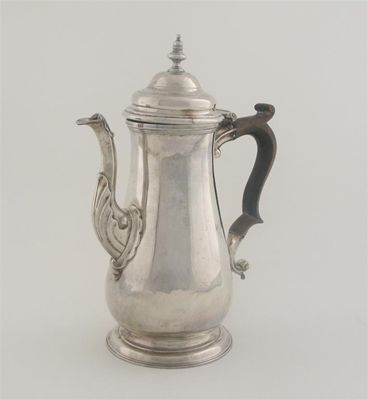 Appraisal: A George II coffee pot of plain baluster form with