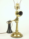 Appraisal: CANDLE STICK PHONE - Polished solid brass telephone by The