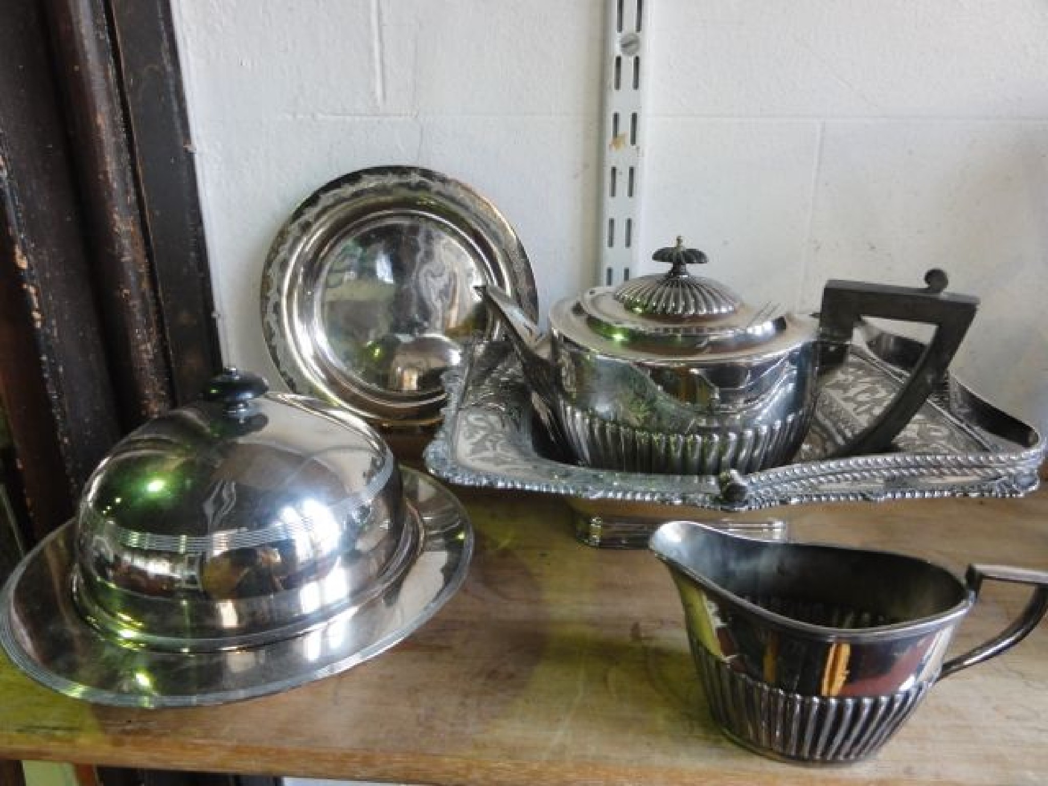 Appraisal: A good quality electro plated serving dish of rectangular form