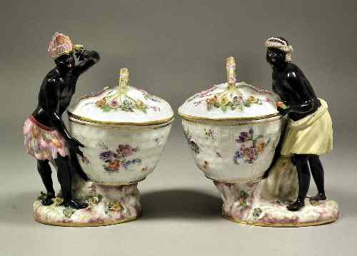 Appraisal: A pair of th Century Meissen porcelain sweet-meat dishes and