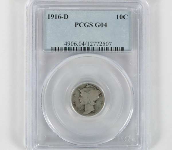 Appraisal: -D PCGS G Mercury Dime Key Date