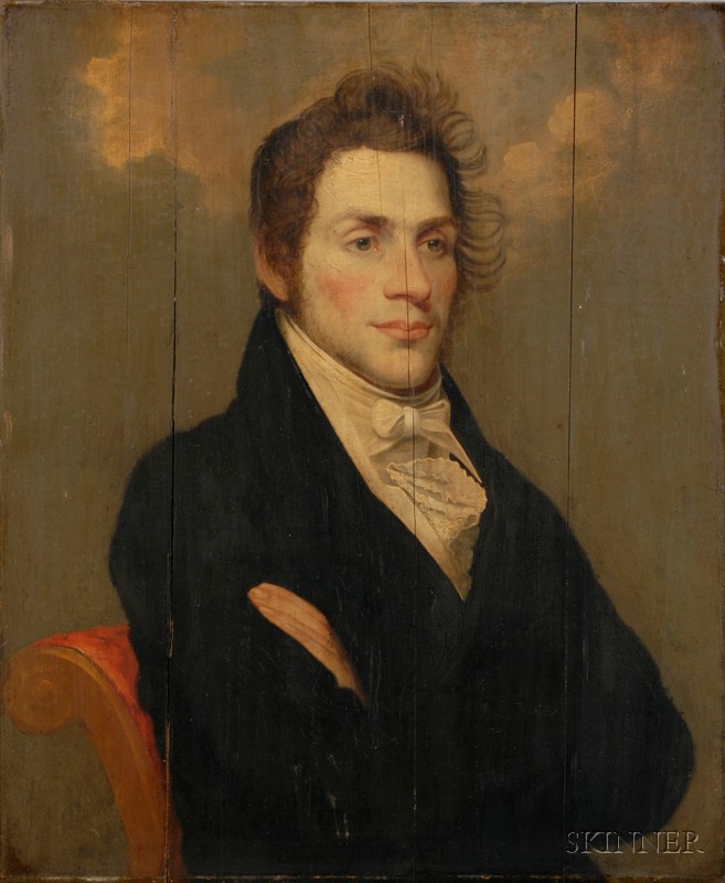 Appraisal: American School th Century Portrait of a Gentleman Unsigned purportedly