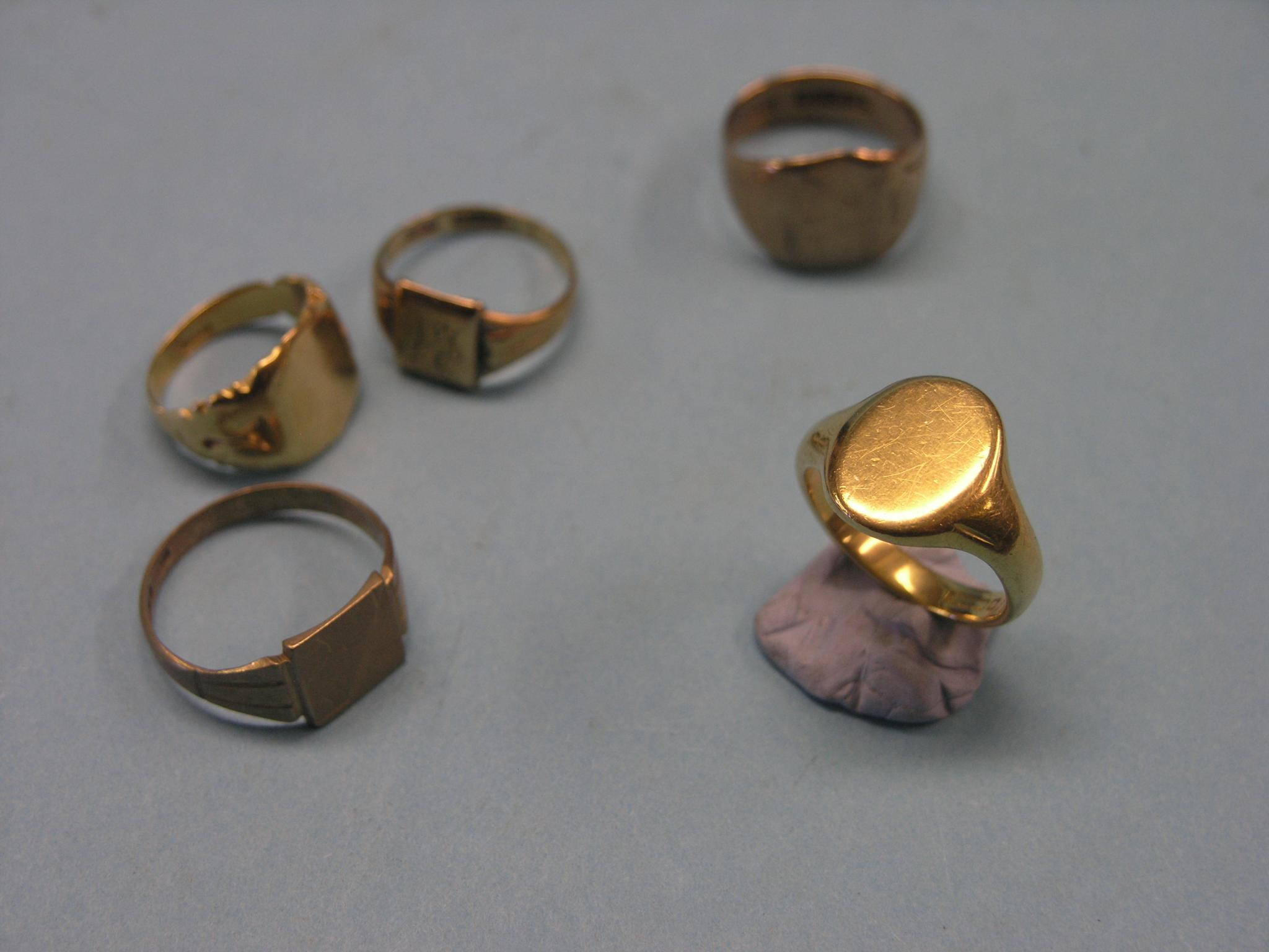 Appraisal: An ct gold signet ring grams and four ct gold