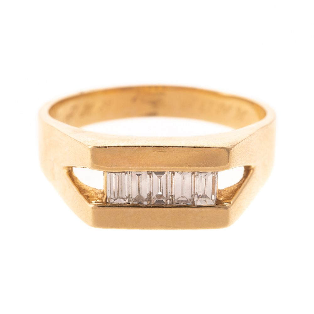 Appraisal: A Gent's Channel Set Diamond Ring in K K yellow