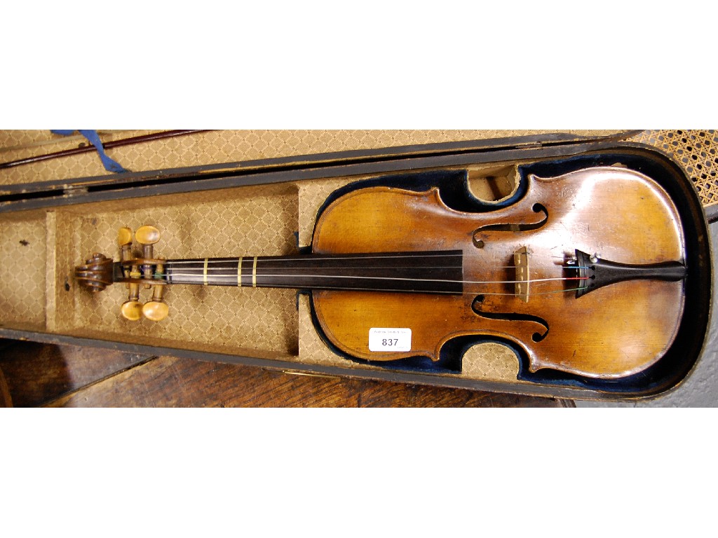 Appraisal: th century German violin the two-piece back stamped 'Hopf' l