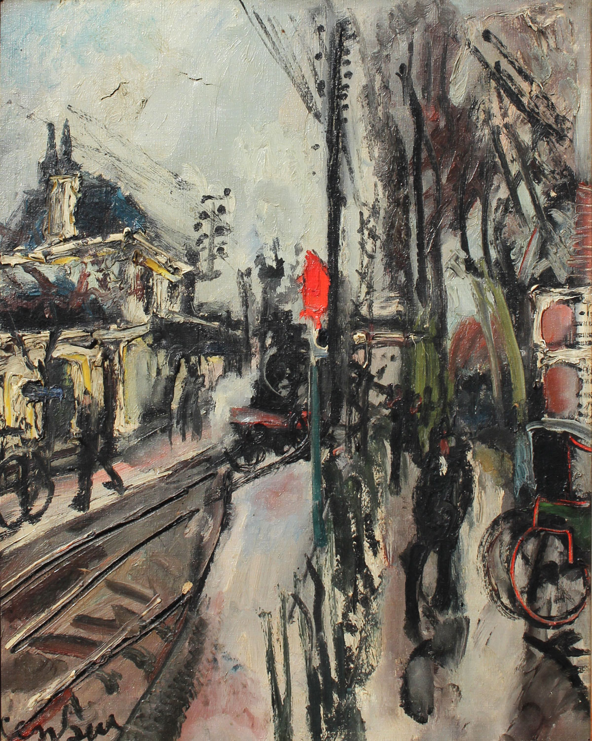 Appraisal: PAUL Gen Eugene French - ''Chatou Croissy Gare'' Oil Canvas