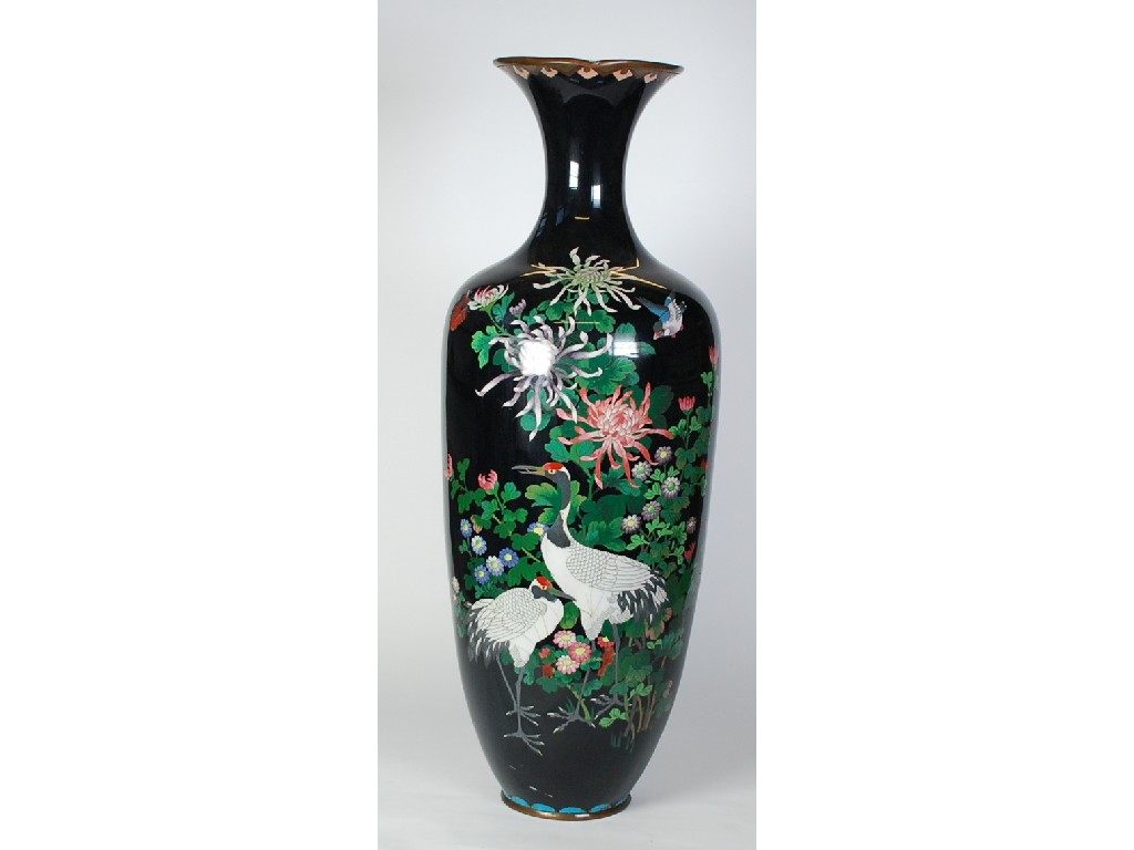 Appraisal: IMPRESSIVE JAPANESE LATE MEIJI TAISHO PERIOD CLOISONNE VASE of Indian