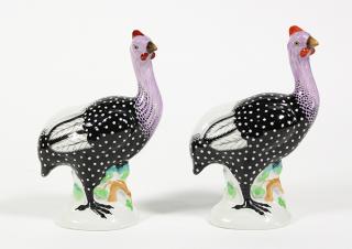 Appraisal: Pair of Herend porcelain models of guinea fowl Pair of