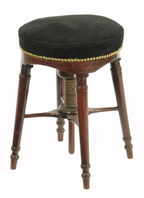 Appraisal: An early th century mahogany circular revolving music stool the