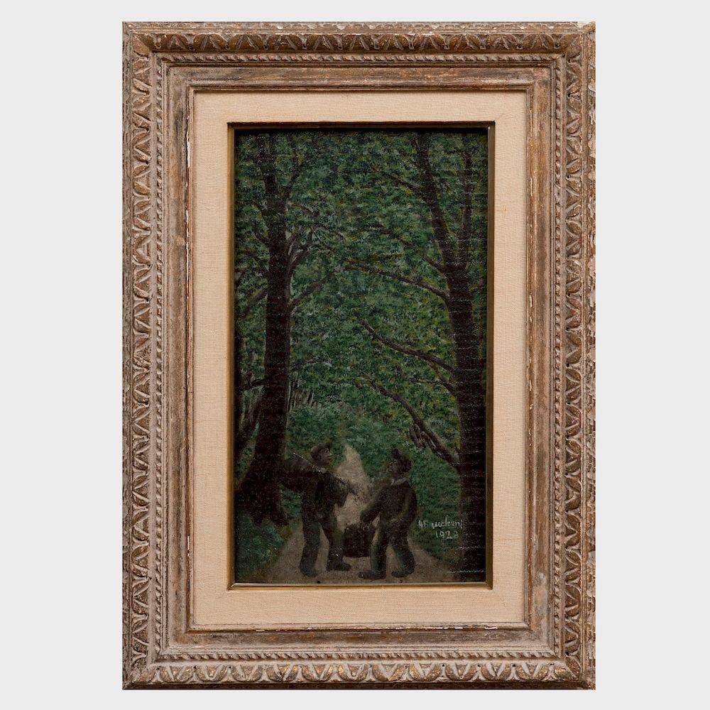 Appraisal: Attributed to Andr Bauchant - Two Figures in a Forest