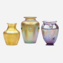 Appraisal: Tiffany Studios CABINET VASES SET OF TWO USA c hand-blown