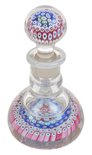 Appraisal: STOURBRIDGE MILLEFIORI GLASS INKWELL LATE TH CENTURY PARTIAL LABEL TO