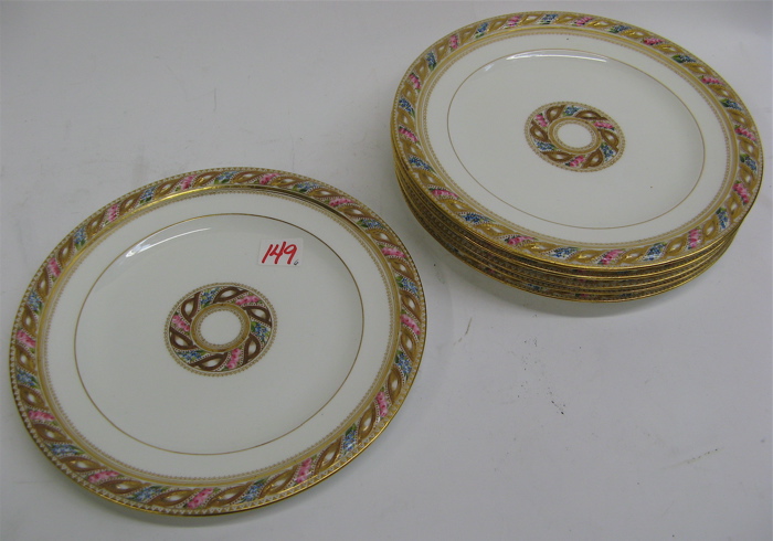 Appraisal: SET OF SIX TIFFANY CO CAULDON ENGLISH DESSERT PLATES in