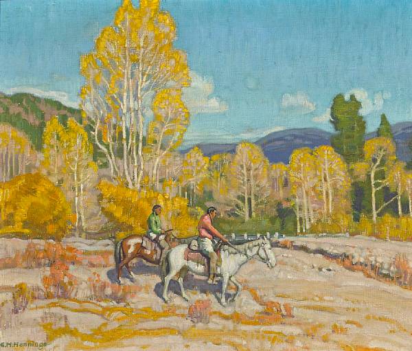 Appraisal: Ernest Martin Hennings American - Indian Hunters signed 'E M