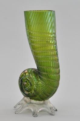 Appraisal: An Iridescent Green and Colorless Art Glass Vase In the