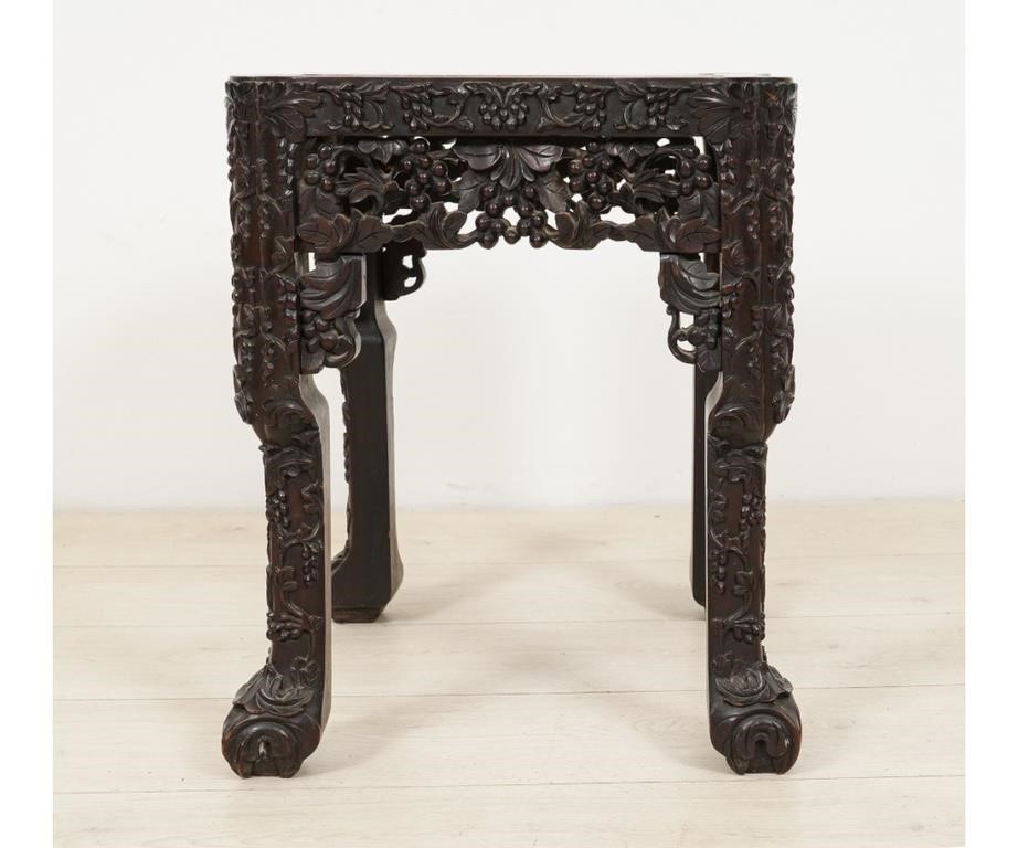 Appraisal: Asian marble top carved plant stand late th c h